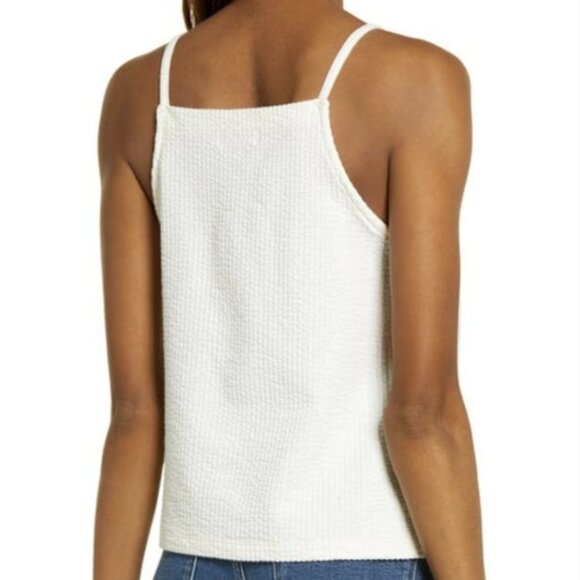 White Apron Textured Tank Top Size Medium - Picture 2 of 4